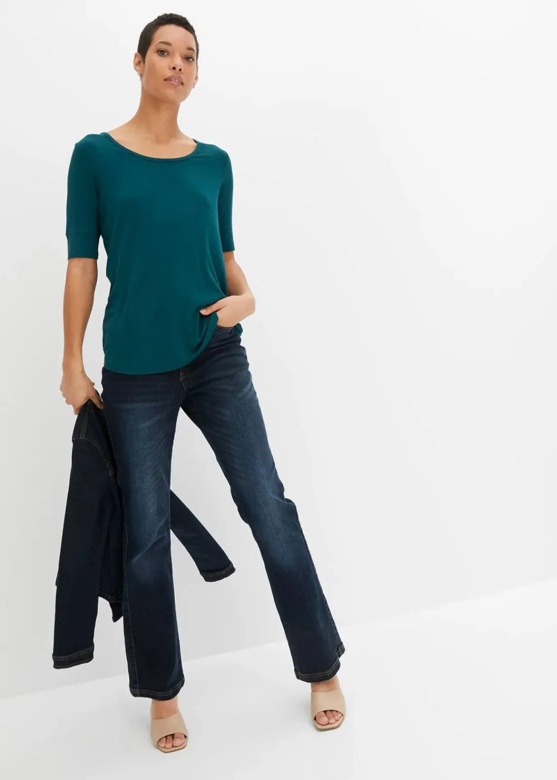 bonprix Shirts & Tops|Basics^Shirt aus softem Viskose-Mix tiefgrün