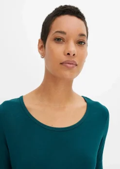 bonprix Shirts & Tops|Basics^Shirt aus softem Viskose-Mix tiefgrün