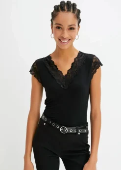 bonprix Nachhaltigere Materialien|Shirts & Tops^Shirt aus softem Viskose-Mix schwarz