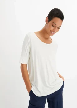 bonprix Shirts & Tops|Basics^Shirt aus softem Viskose-Mix wollweiß