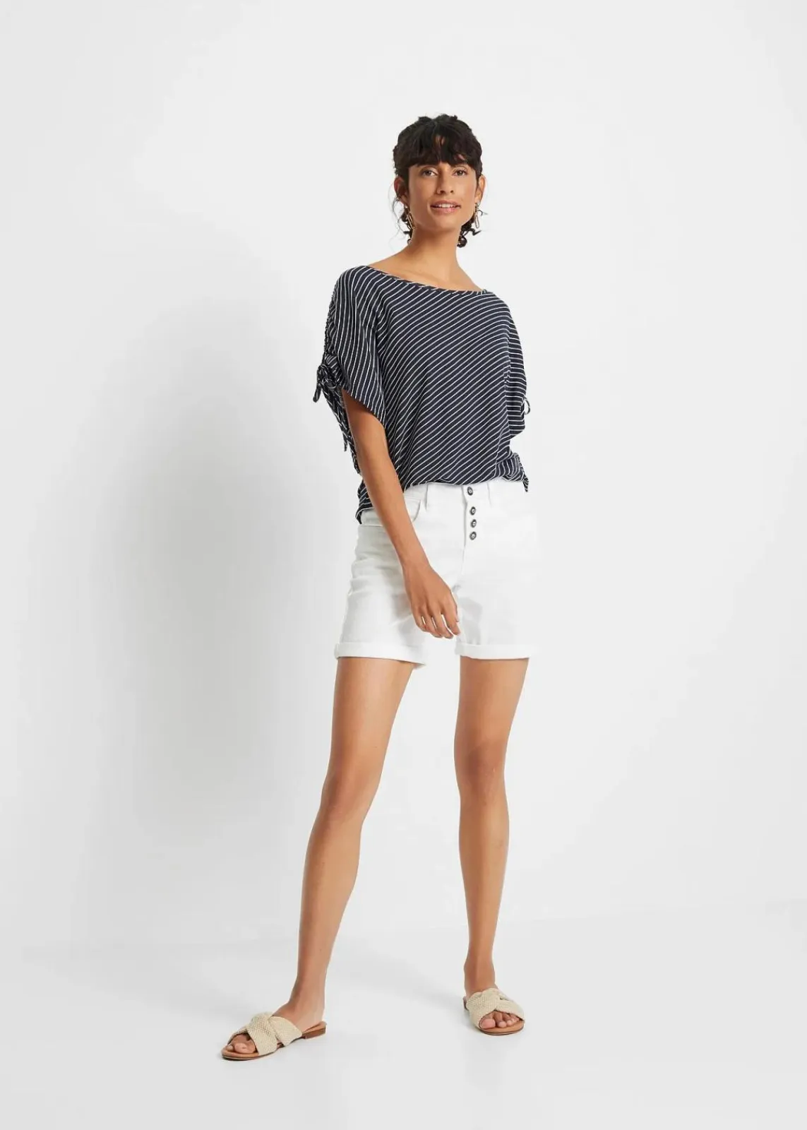 bonprix Shirts & Tops^Shirt aus softer Viskose dunkelblau/weiß gestreift