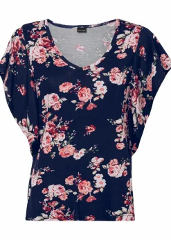 bonprix Shirts & Tops|Nachhaltigere Materialien^Shirt aus Viskose schwarz/rosa geblümt