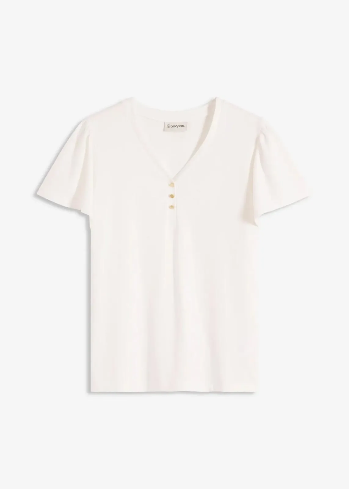 bonprix Shirts & Tops^Shirt aus Viskose mit Knöpfen wollweiß