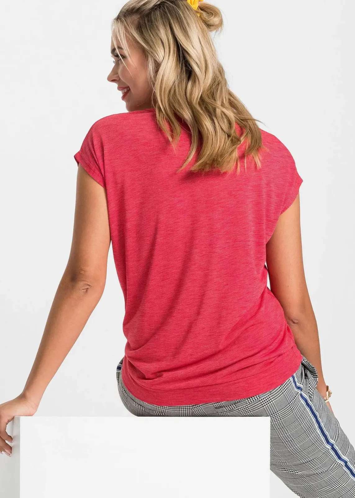 bonprix Shirts & Tops^Shirt aus Viskose-Mix rot meliert