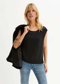 bonprix Shirts & Tops|Nachhaltigere Materialien^Shirt aus Viskose-Mix schwarz