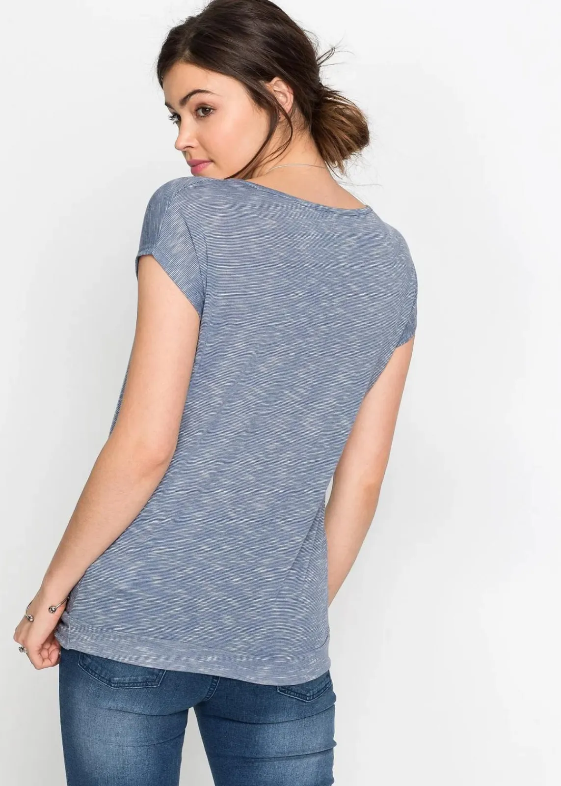bonprix Shirts & Tops^Shirt aus Viskose-Mix grau meliert