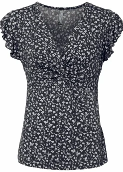 bonprix Shirts & Tops|Nachhaltigere Materialien^Shirt aus Viskose-Mix schwarz/weiß geblümt