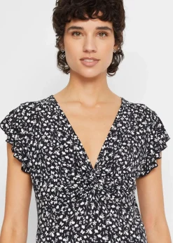 bonprix Shirts & Tops|Nachhaltigere Materialien^Shirt aus Viskose-Mix schwarz/weiß geblümt
