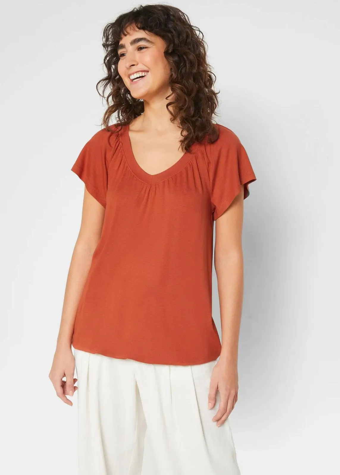 bonprix Nachhaltigere Materialien|Shirts & Tops^Shirt aus Viskose-Mix quarzrot