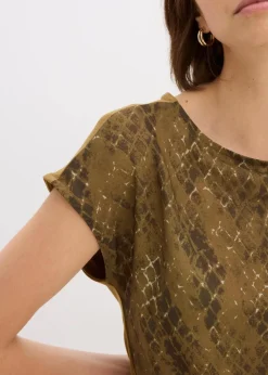 bonprix Shirts & Tops^Shirt aus Web-Mix erdoliv bedruckt