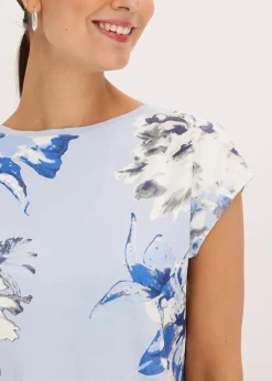 bonprix Shirts & Tops^Shirt mit überschnittenen Schultern puderblau/wollweiß/naturbeige/rauchgrau floral