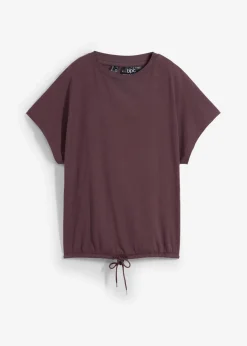 bonprix Shirts & Tops^Shirt mit Bindedetail am Saum aus Baumwolle-Viskose-Mix terrabraun