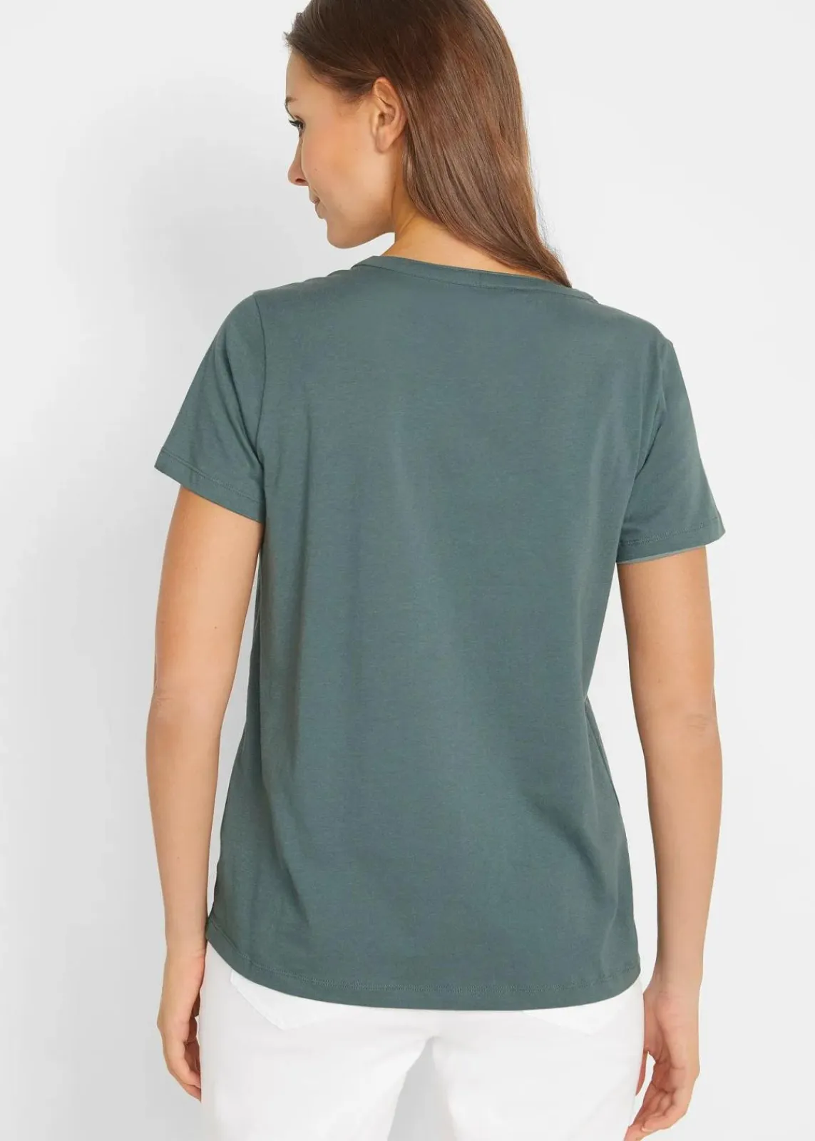 bonprix Shirts & Tops^Shirt mit dekorativem Ausschnitt eukalyptusgrün