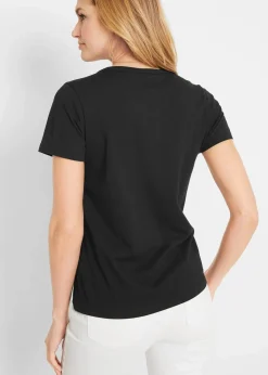 bonprix Shirts & Tops^Shirt mit dekorativem Ausschnitt schwarz