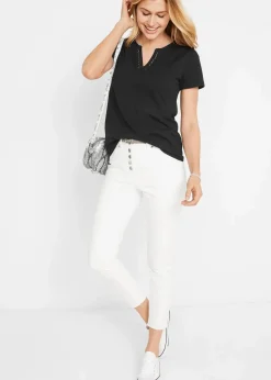bonprix Shirts & Tops^Shirt mit dekorativem Ausschnitt schwarz