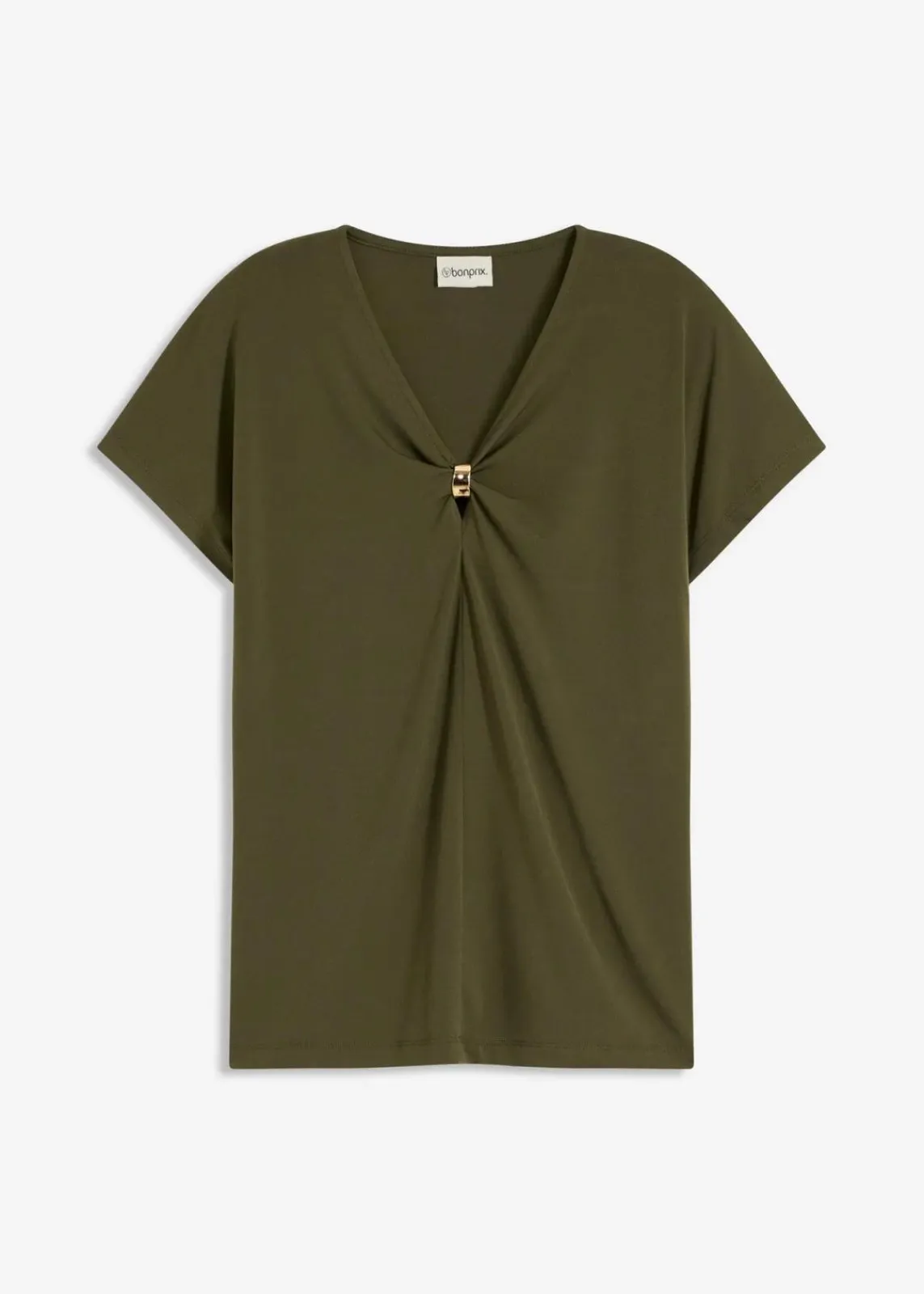 bonprix Shirts & Tops^Shirt mit dekorativem Ring dunkeloliv