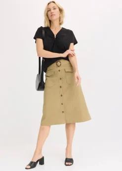 bonprix Shirts & Tops^Shirt mit dekorativem Ring schwarz