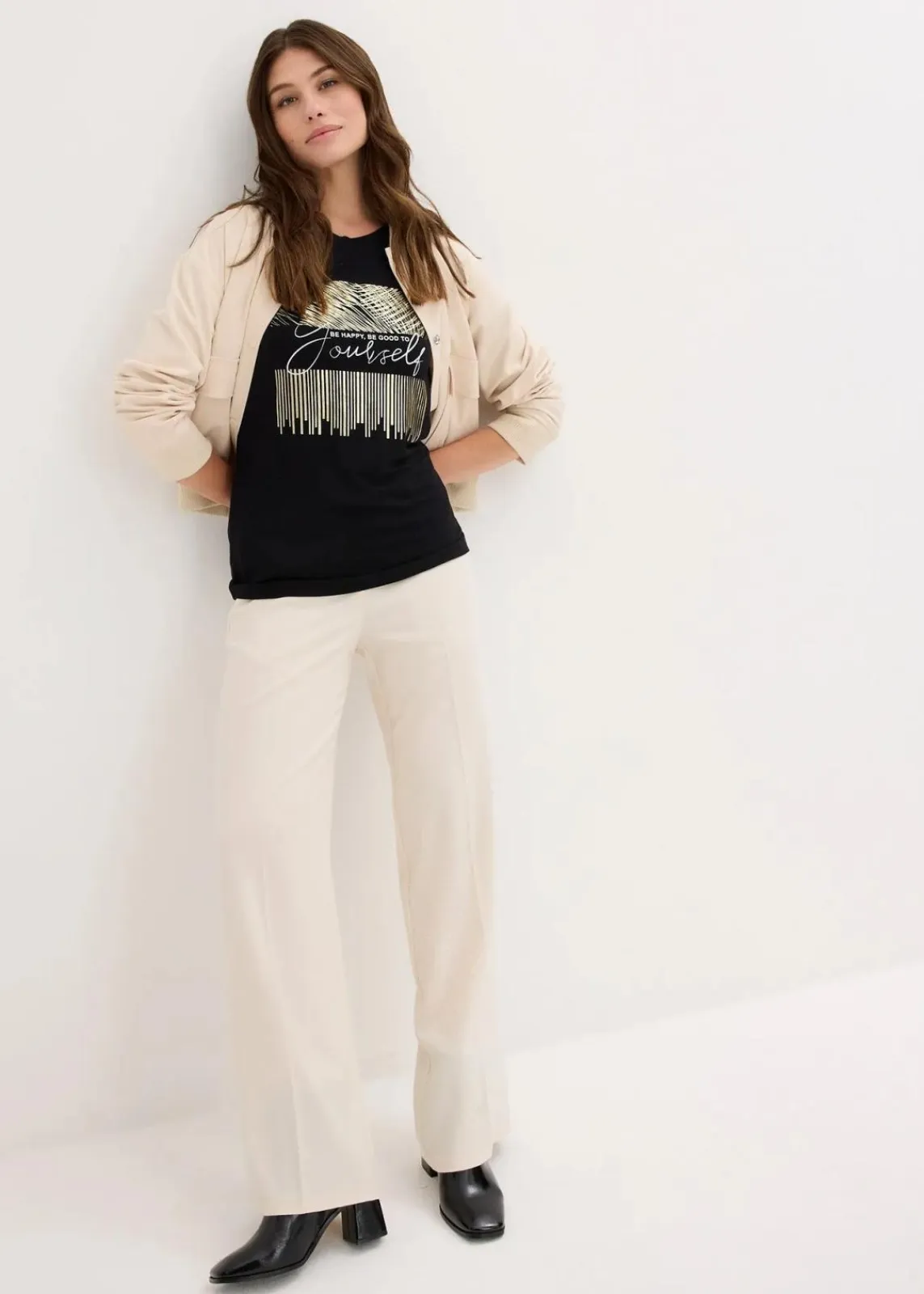 bonprix Shirts & Tops^Shirt mit Druck schwarz
