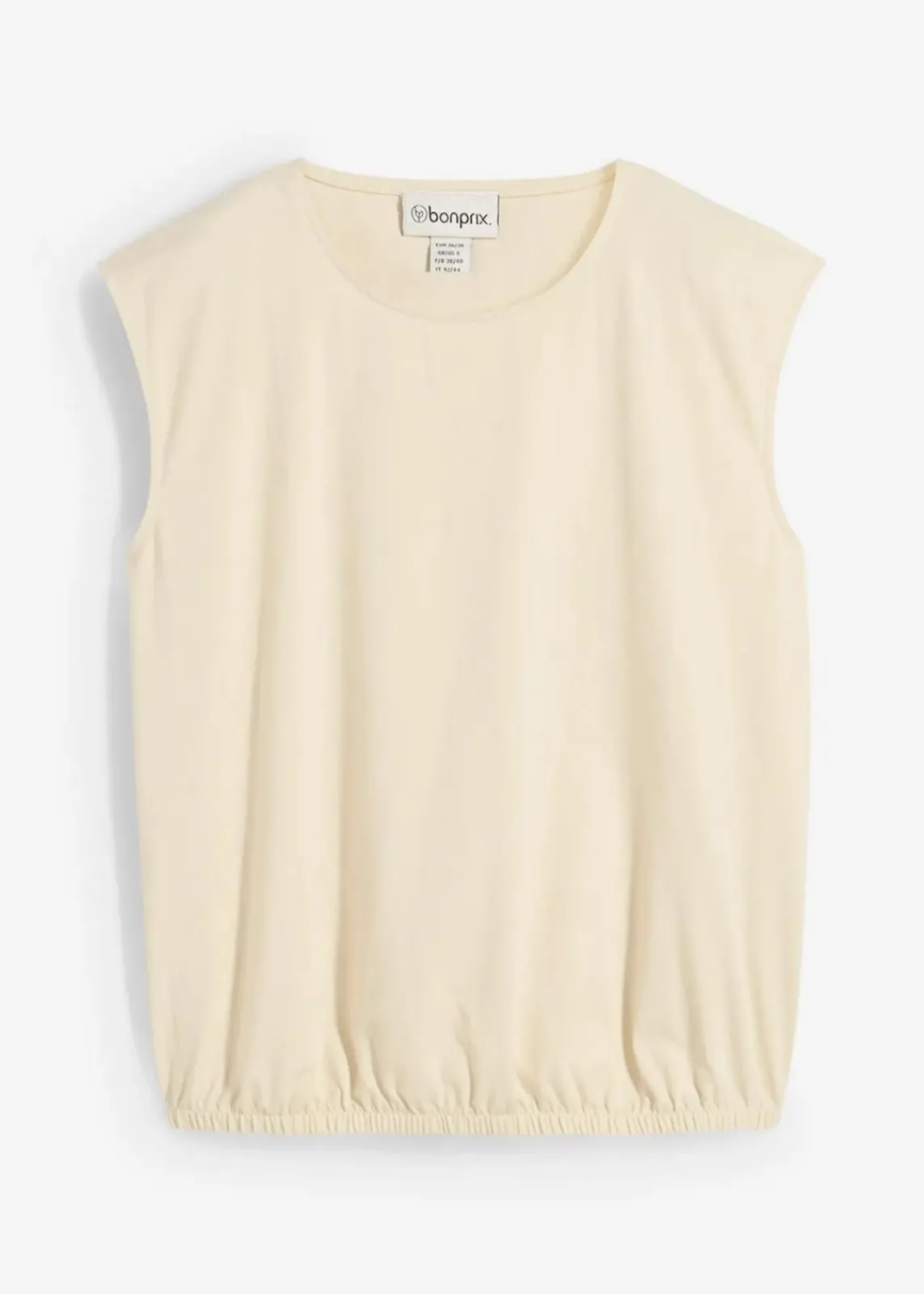 bonprix Shirts & Tops^Shirt mit elastischem Bündchen natur