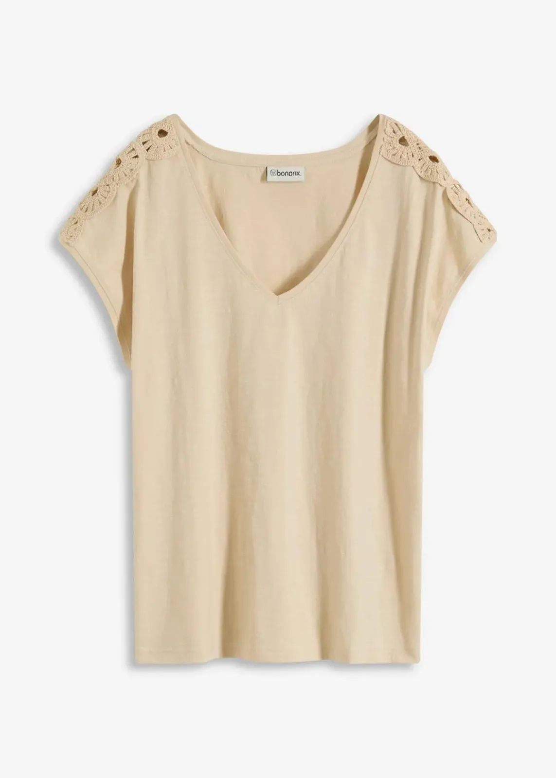 bonprix Shirts & Tops^Shirt mit Häkeleinsätzen hellsand