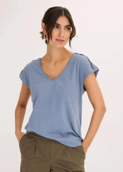 bonprix Shirts & Tops^Shirt mit Häkeleinsätzen rauchblau