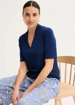 bonprix Shirts & Tops^Shirt mit Kelchkragen dunkelblau