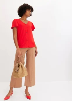 bonprix Shirts & Tops^Shirt mit Knopfleiste erdbeere