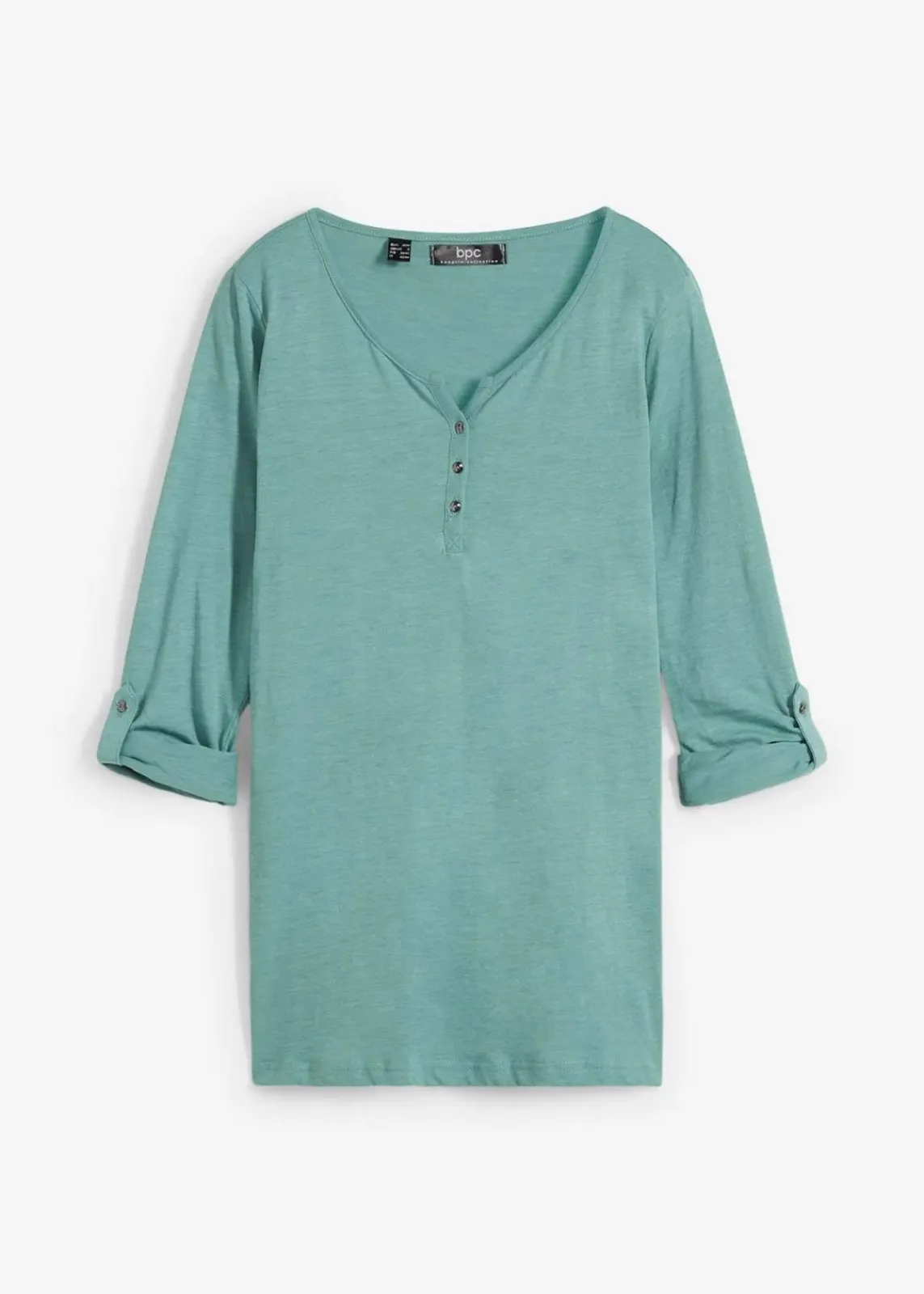 bonprix Shirts & Tops|Nachhaltigere Materialien^Shirt mit Knopfleiste aus reiner Bio-Baumwolle rauchsalbei