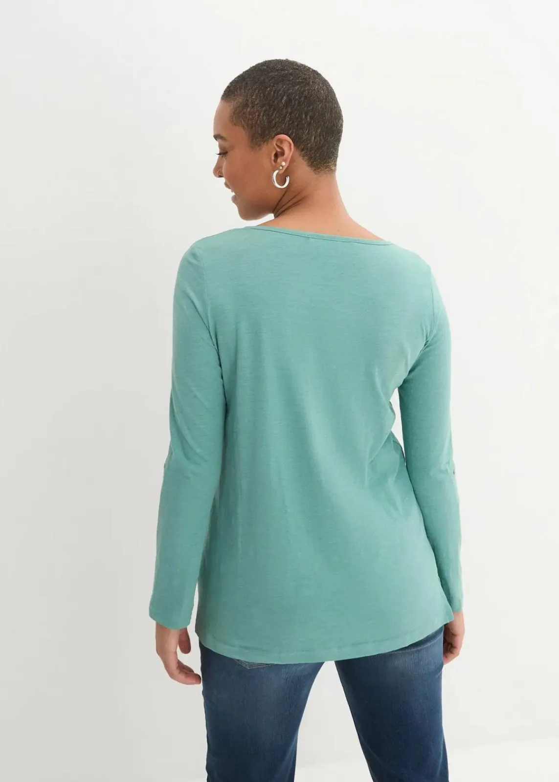 bonprix Shirts & Tops|Nachhaltigere Materialien^Shirt mit Knopfleiste aus reiner Bio-Baumwolle rauchsalbei