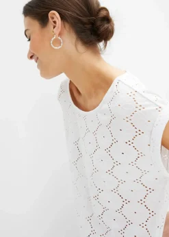 bonprix Shirts & Tops^Shirt mit Lochstickerei weiß