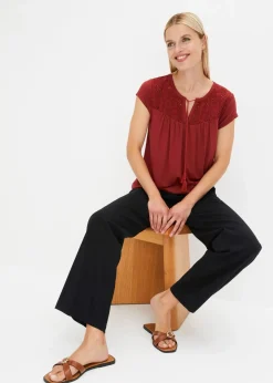 bonprix Shirts & Tops^Shirt mit Lochstickerei rotbraun