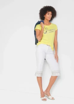 bonprix Shirts & Tops^Shirt mit Pailletten limone/silber bedruckt