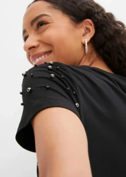 bonprix Shirts & Tops^Shirt mit Perlen-Applikation schwarz