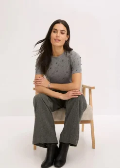 bonprix Shirts & Tops^Shirt mit Perlen-Applikation grau meliert