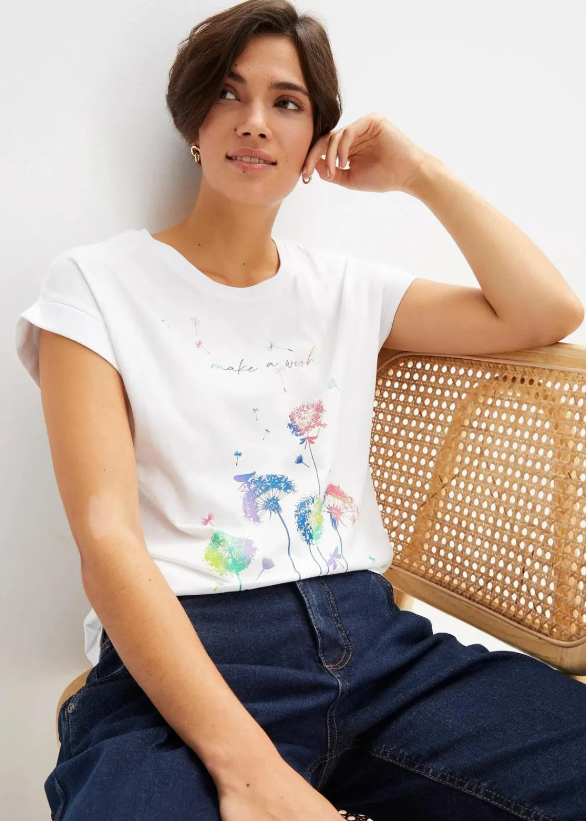 bonprix Shirts & Tops^Shirt mit Pusteblumen weiß bedruckt