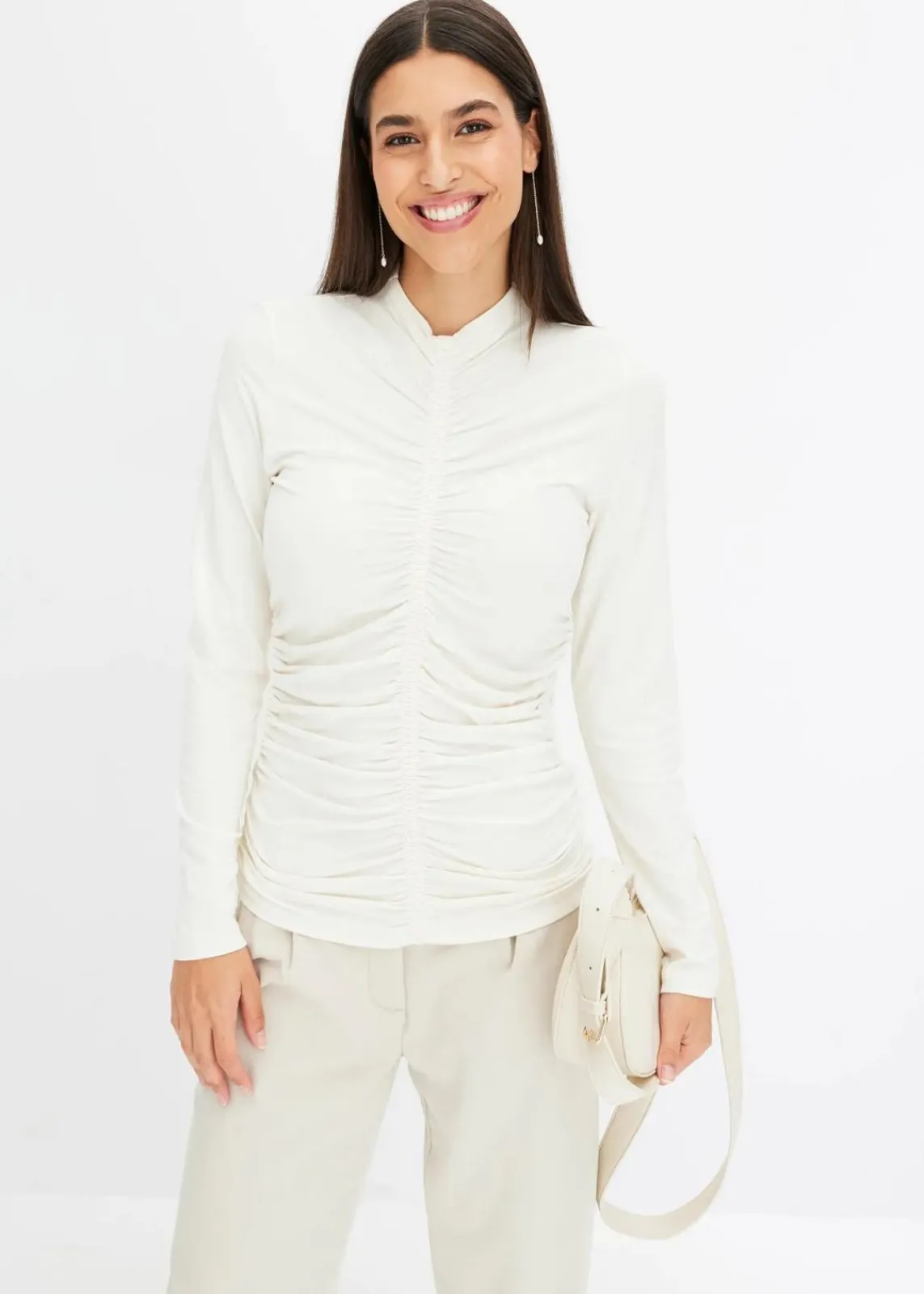 bonprix Shirts & Tops^Shirt mit Raffung wollweiß