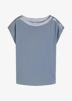 bonprix Shirts & Tops^Shirt mit Satinpasse rauchblau