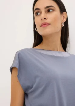 bonprix Shirts & Tops^Shirt mit Satinpasse rauchblau
