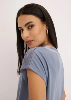 bonprix Shirts & Tops^Shirt mit Satinpasse rauchblau