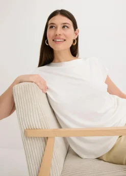 bonprix Shirts & Tops^Shirt mit Satinpasse wollweiß