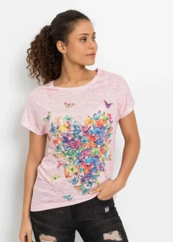 bonprix Shirts & Tops^Shirt mit Schmetterlingsdruck rosa bedruckt