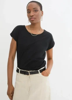 bonprix Premium|Shirts & Tops^Shirt mit Seidenanteil schwarz