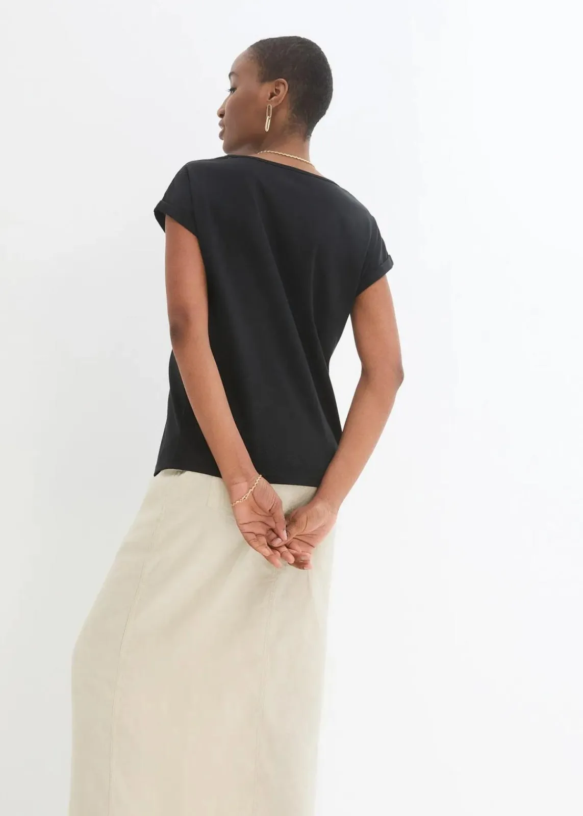 bonprix Premium|Shirts & Tops^Shirt mit Seidenanteil schwarz