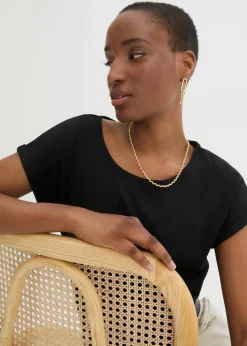 bonprix Premium|Shirts & Tops^Shirt mit Seidenanteil schwarz