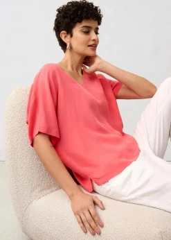 bonprix Premium|Shirts & Tops^Shirt mit Seidenanteil und Webeinsatz paradiespink