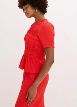 bonprix Nachhaltigere Materialien|Shirts & Tops^Shirt mit Smok erdbeere