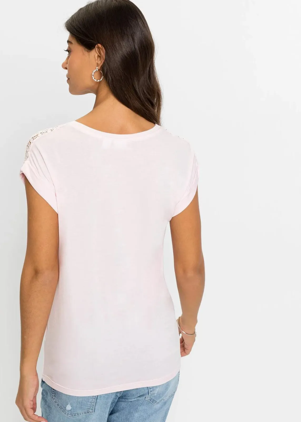bonprix Shirts & Tops|Nachhaltigere Materialien^Shirt mit Spitze zartrosa