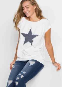 bonprix Shirts & Tops^Shirt mit Sternenprint weiß bedruckt
