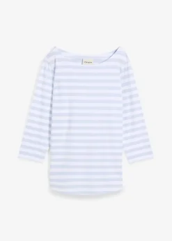 bonprix Shirts & Tops|Basics^Shirt mit U-Boot-Ausschnitt zartblau/weiß