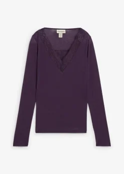 bonprix Premium|Shirts & Tops^Shirt mit Wolle pflaume